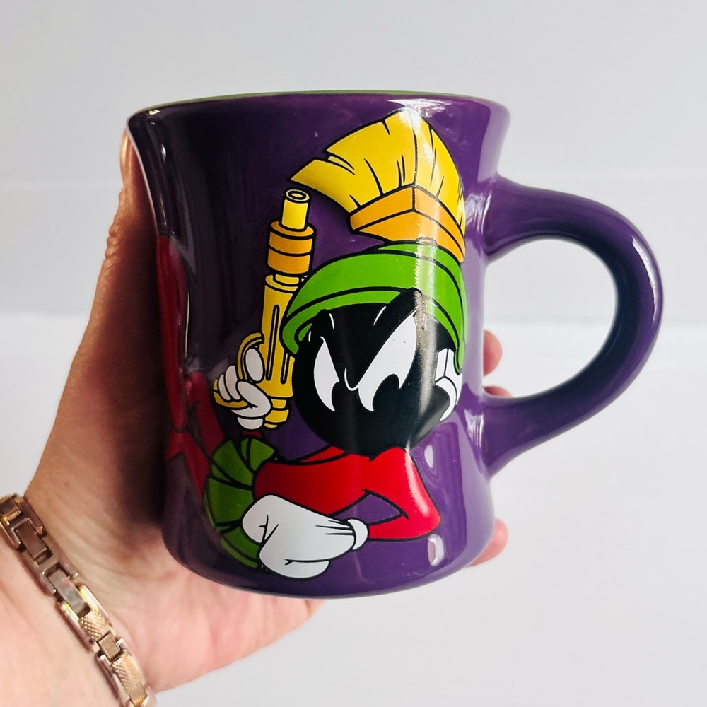 Vintage Marvin the Martian Purple Mug Warner Bros 1990s